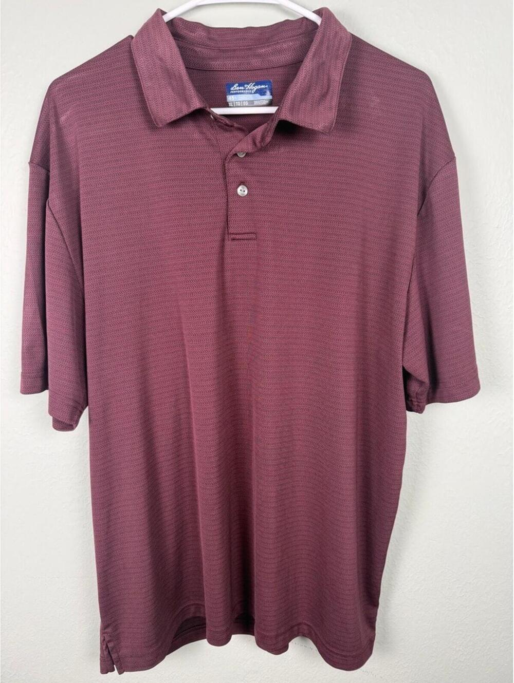 Ben Hogan Performance Golf Polo Burgundy Sz XL   Short Sleeve Logo